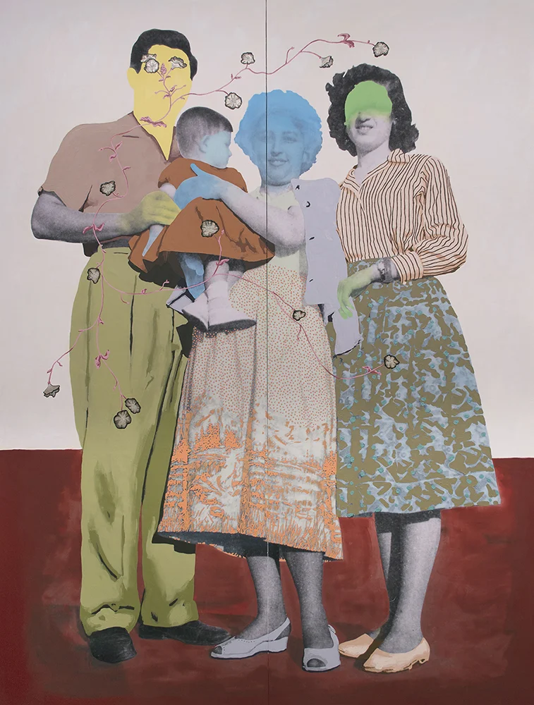 Title: Untitled (Family Ties) Size: 80”x60” Medium: Oil on archival print mounted to panel Date: 2016