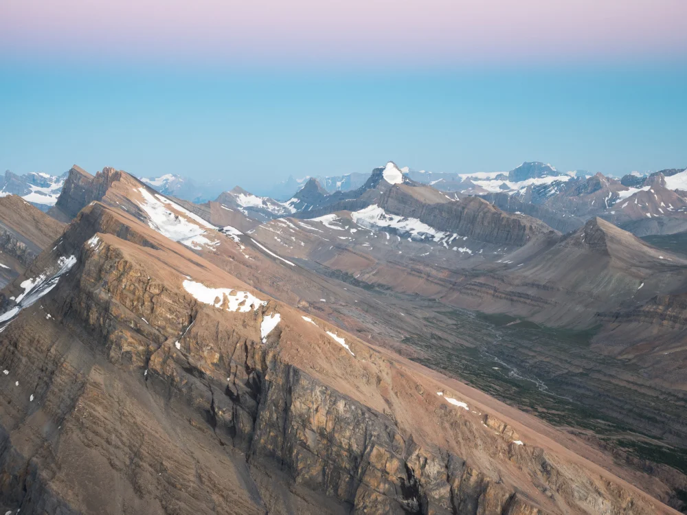 Sunwapta Peak Summit View at Twilight, Jasper National Park, Alberta