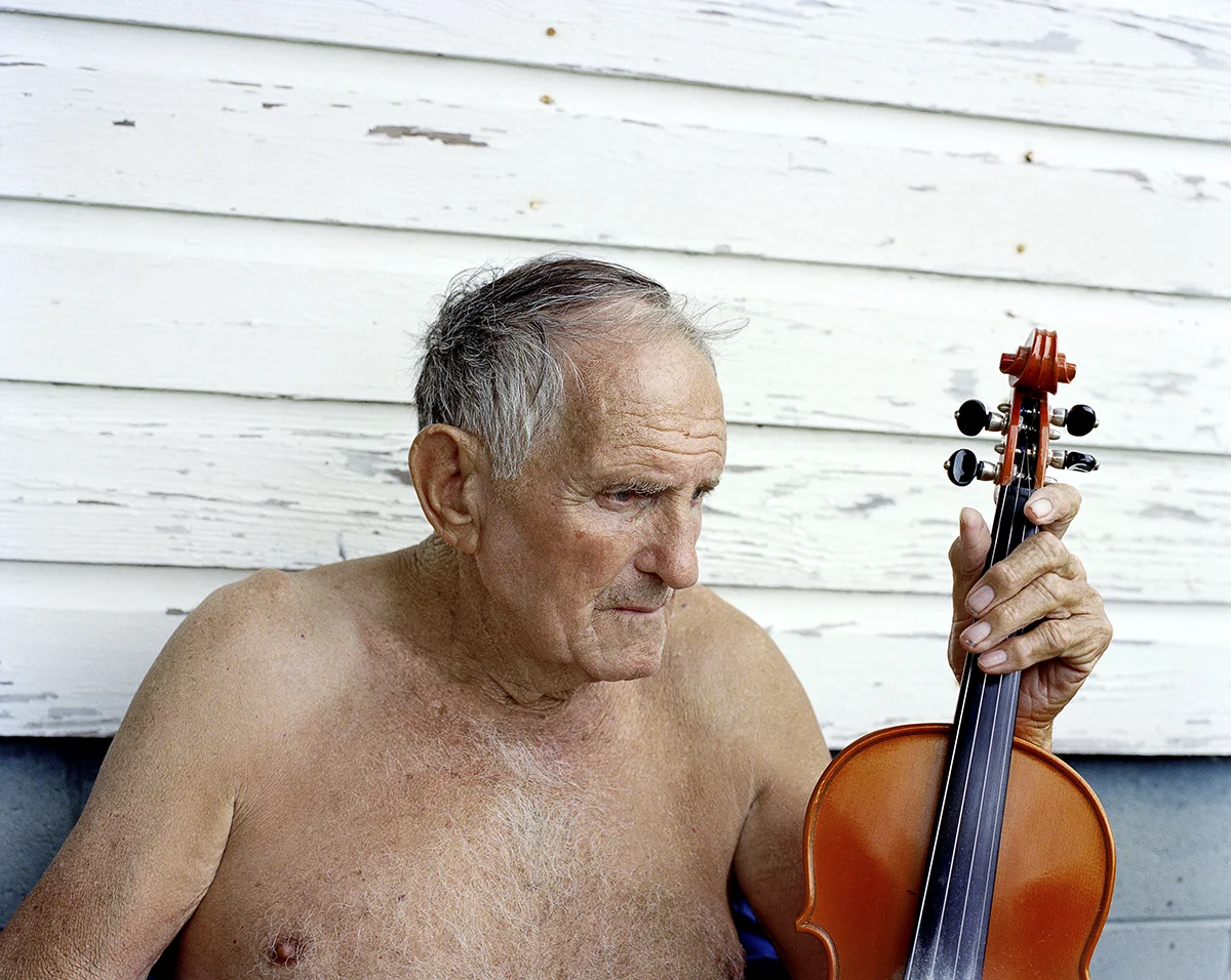 Fiddling Charlie McCarroll at Home. Harriman, TN. 2014.