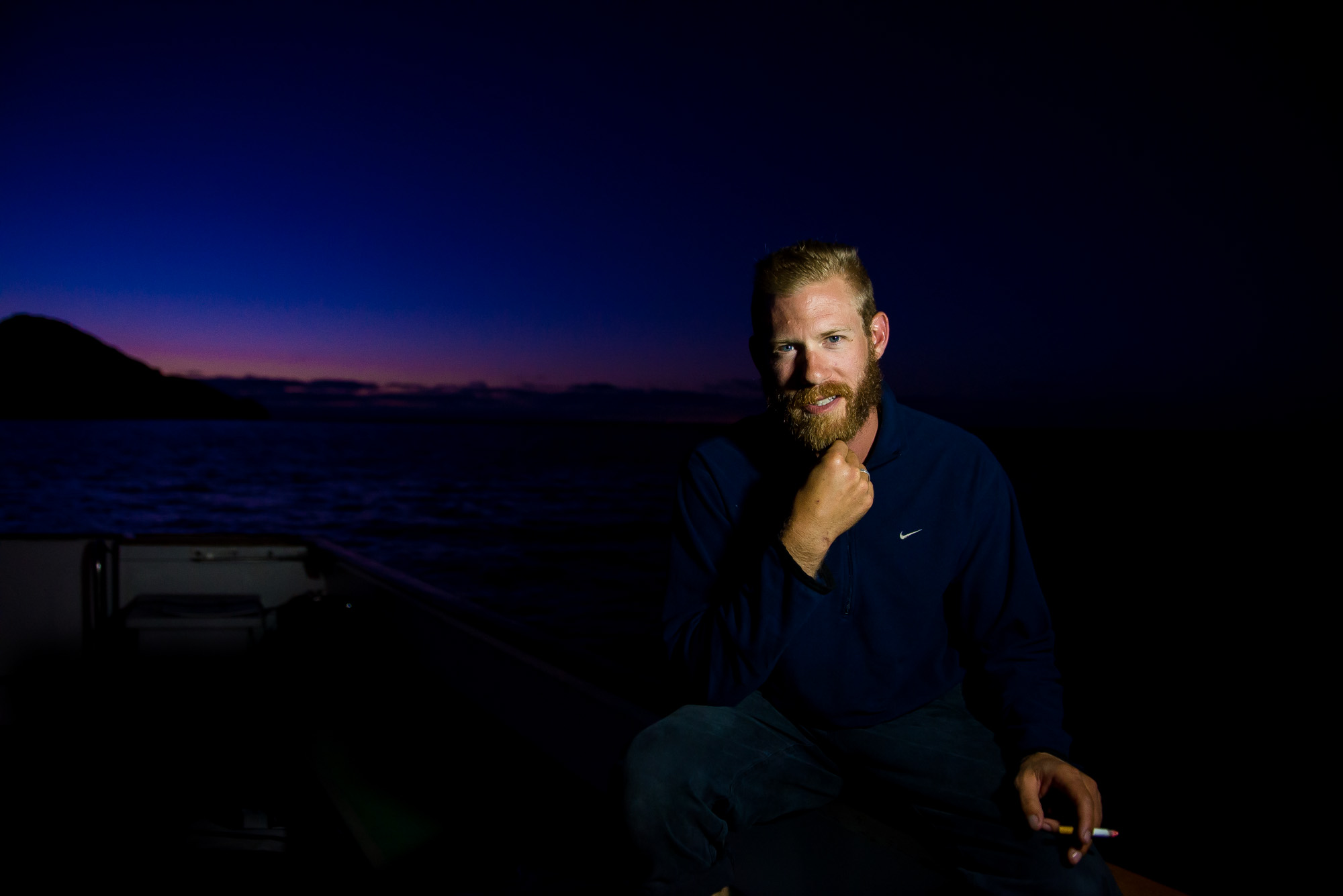 A portrait of one of the crew members, Chase. 