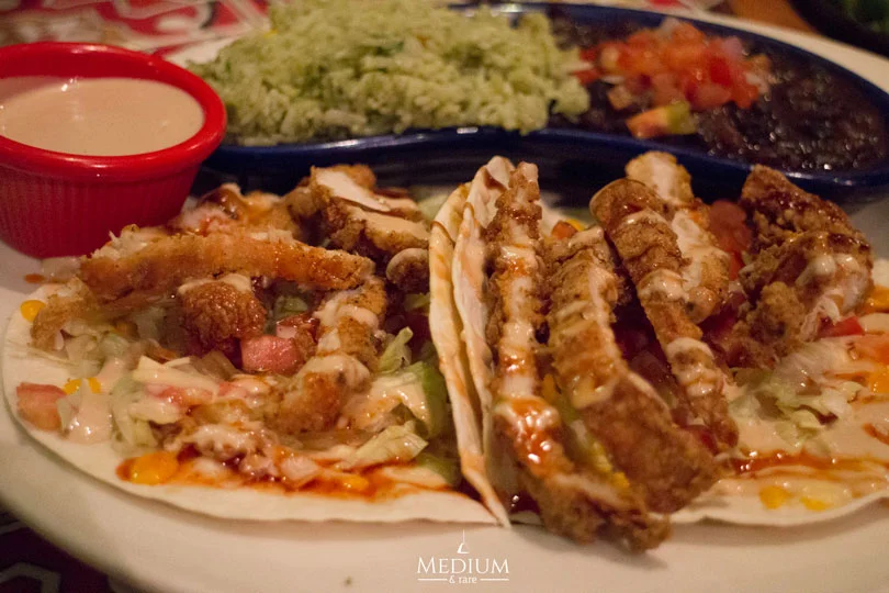Soft Taco Shells with Crispy Chicken Filling.