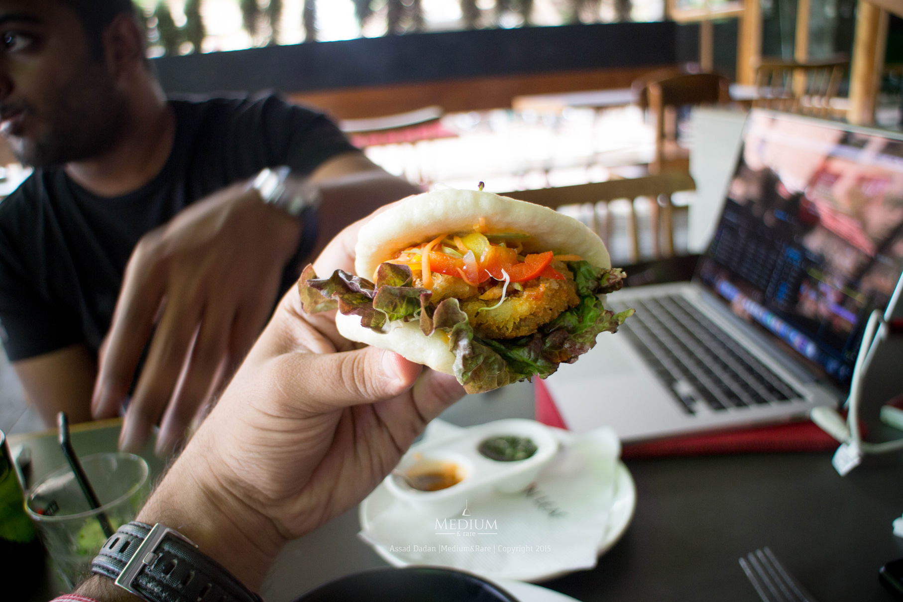 Fish Bao with devil sauce