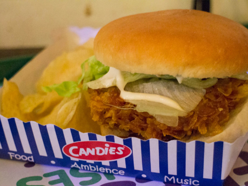 Crispy Chicken Burger at Candies