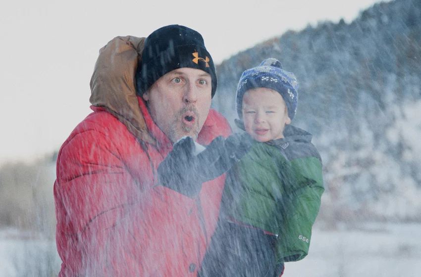 Playing in Snow - Wyoming