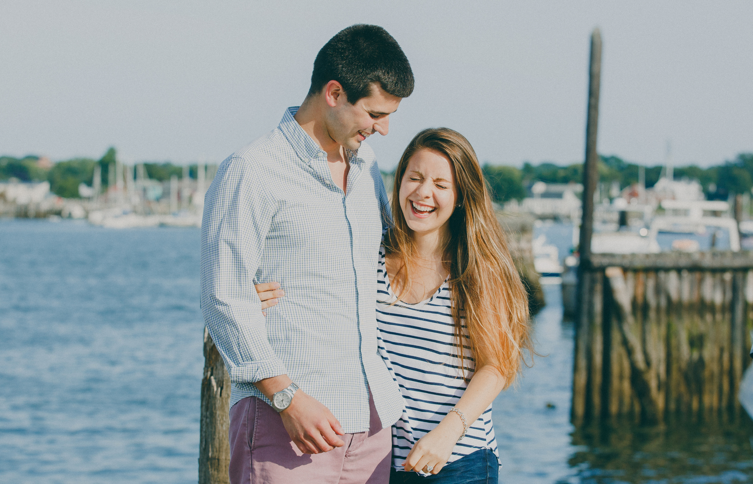 newly engaged couple in maine