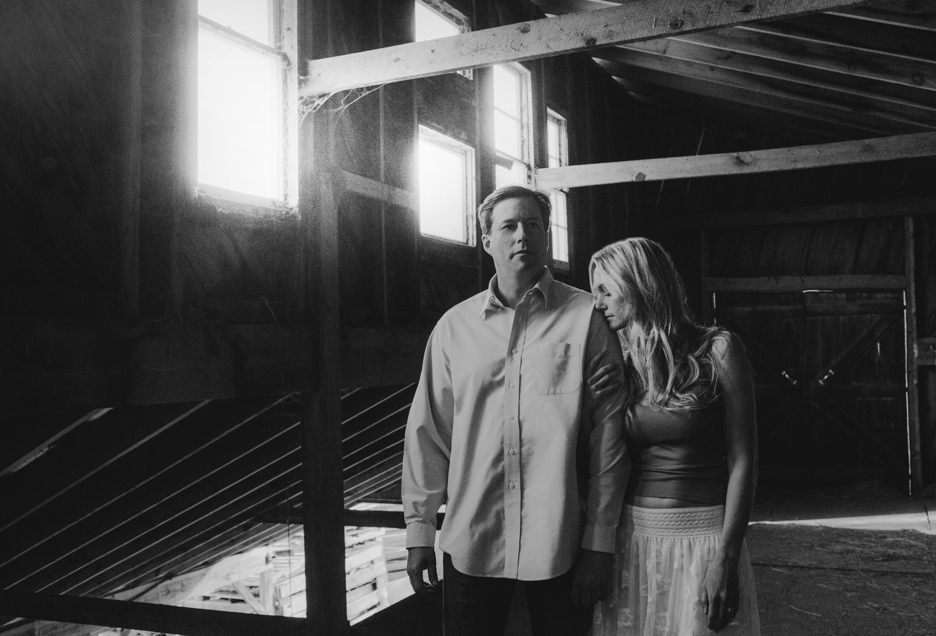  An engagement photo shoot in an old barn 