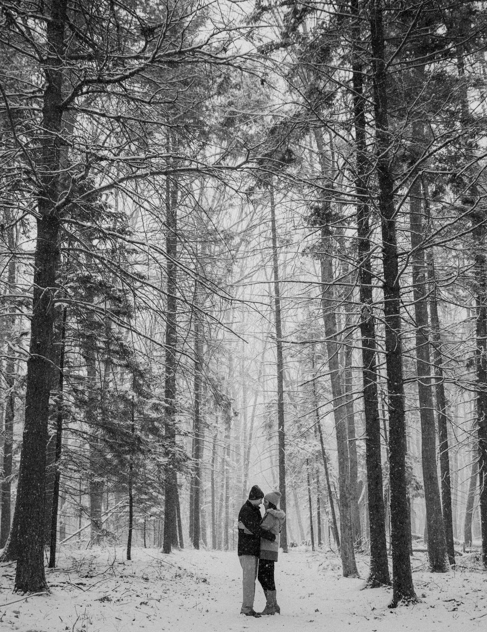  A wintery engagement session in the Maine woods 