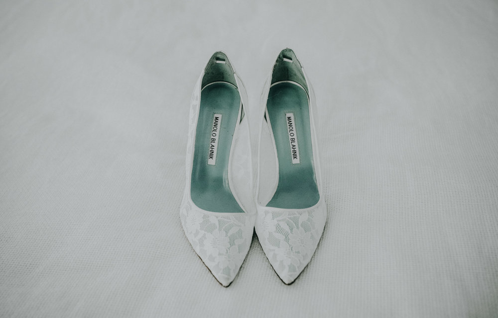  A bride's wedding shoes 