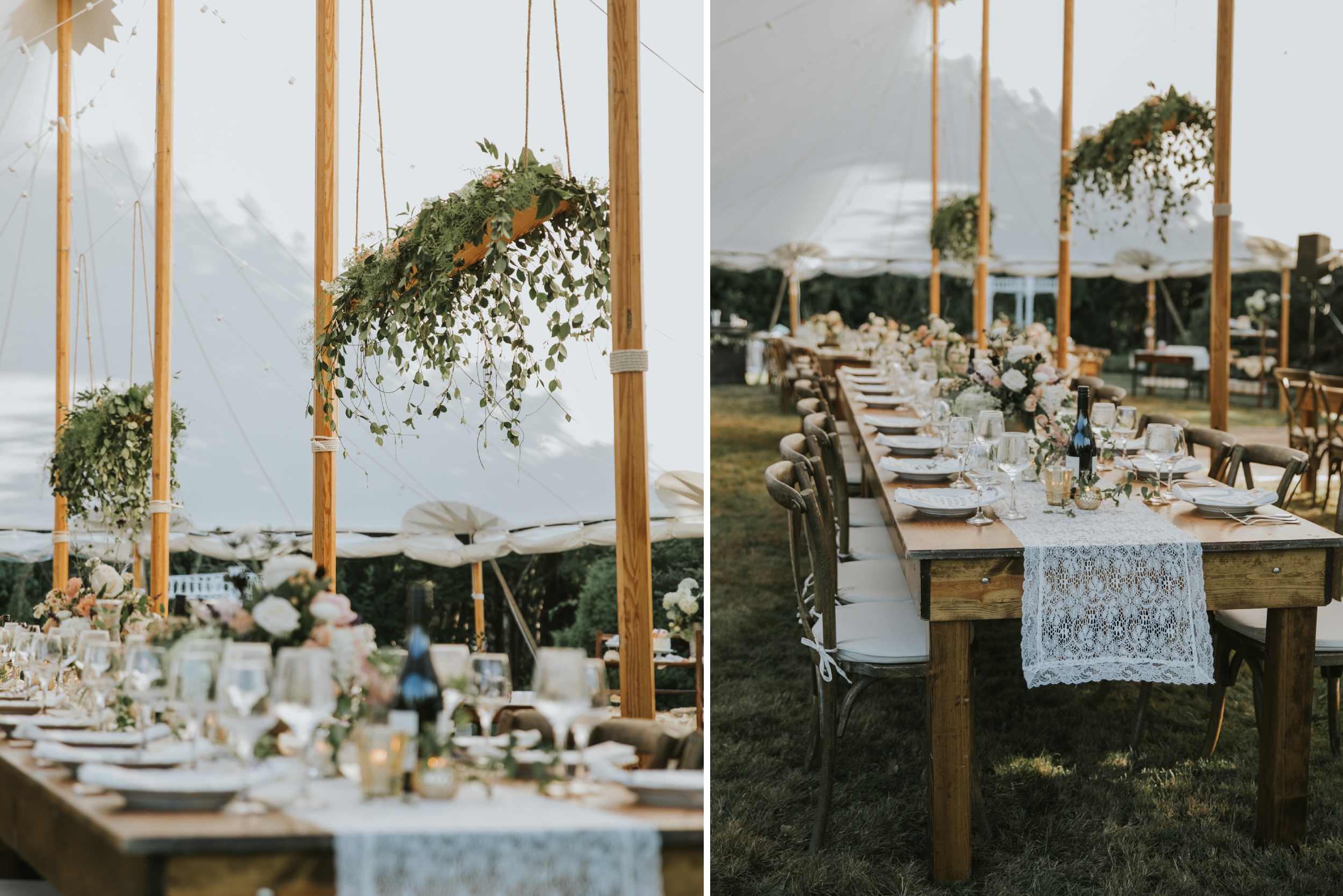 inside wedding tent