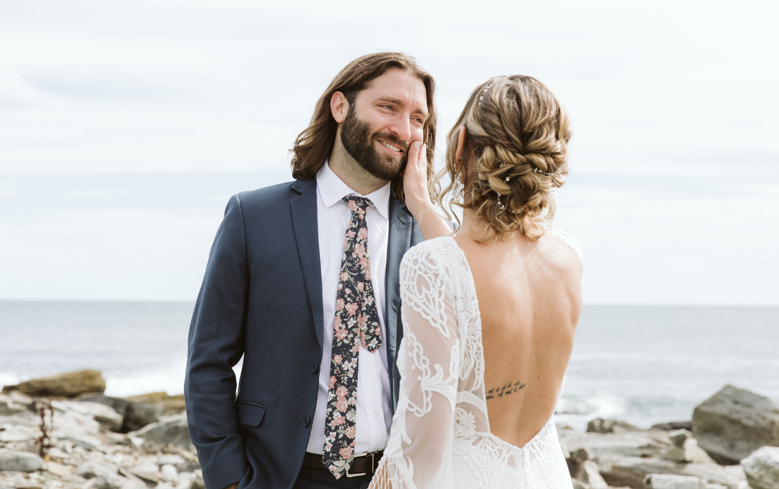 first look bride and groom