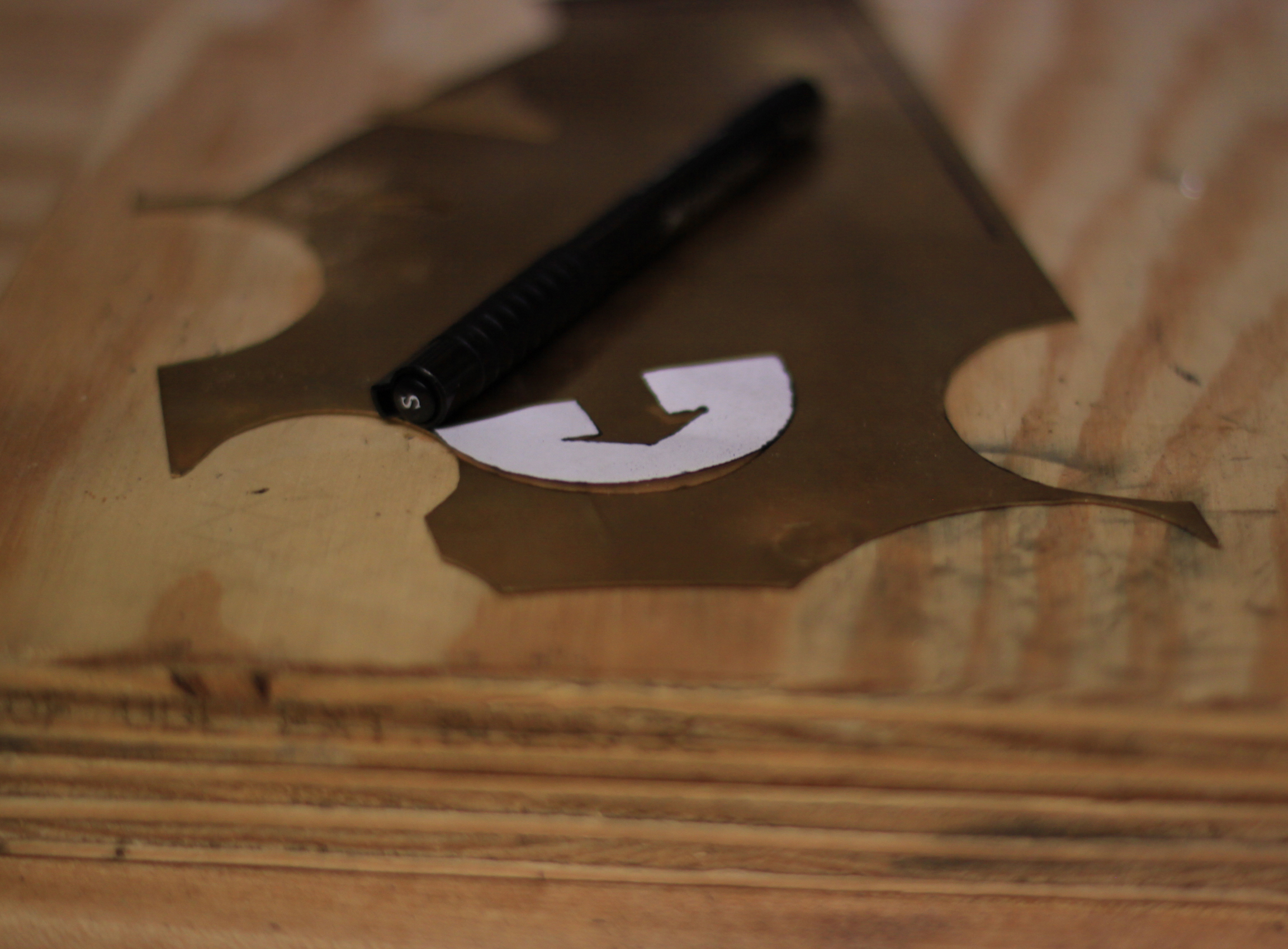 3. Cut out pattern and trace onto brass sheet