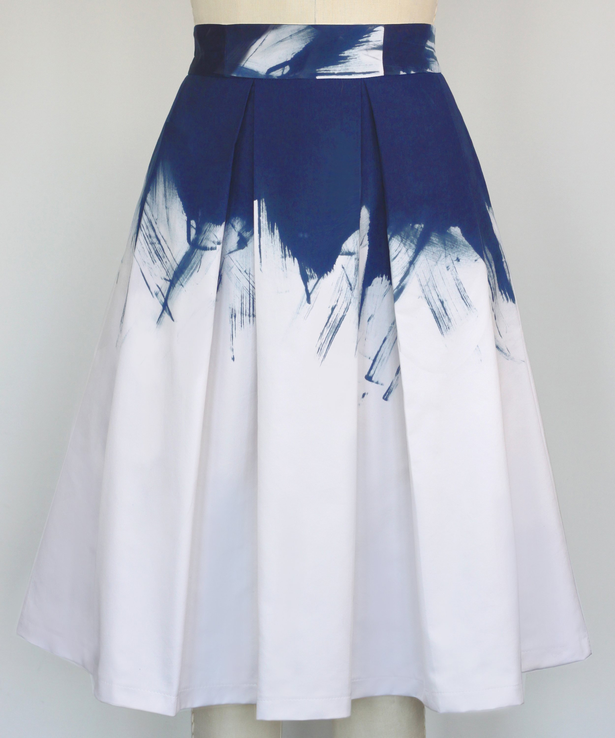 Painted and Pleated Skirt-Indigo.jpg