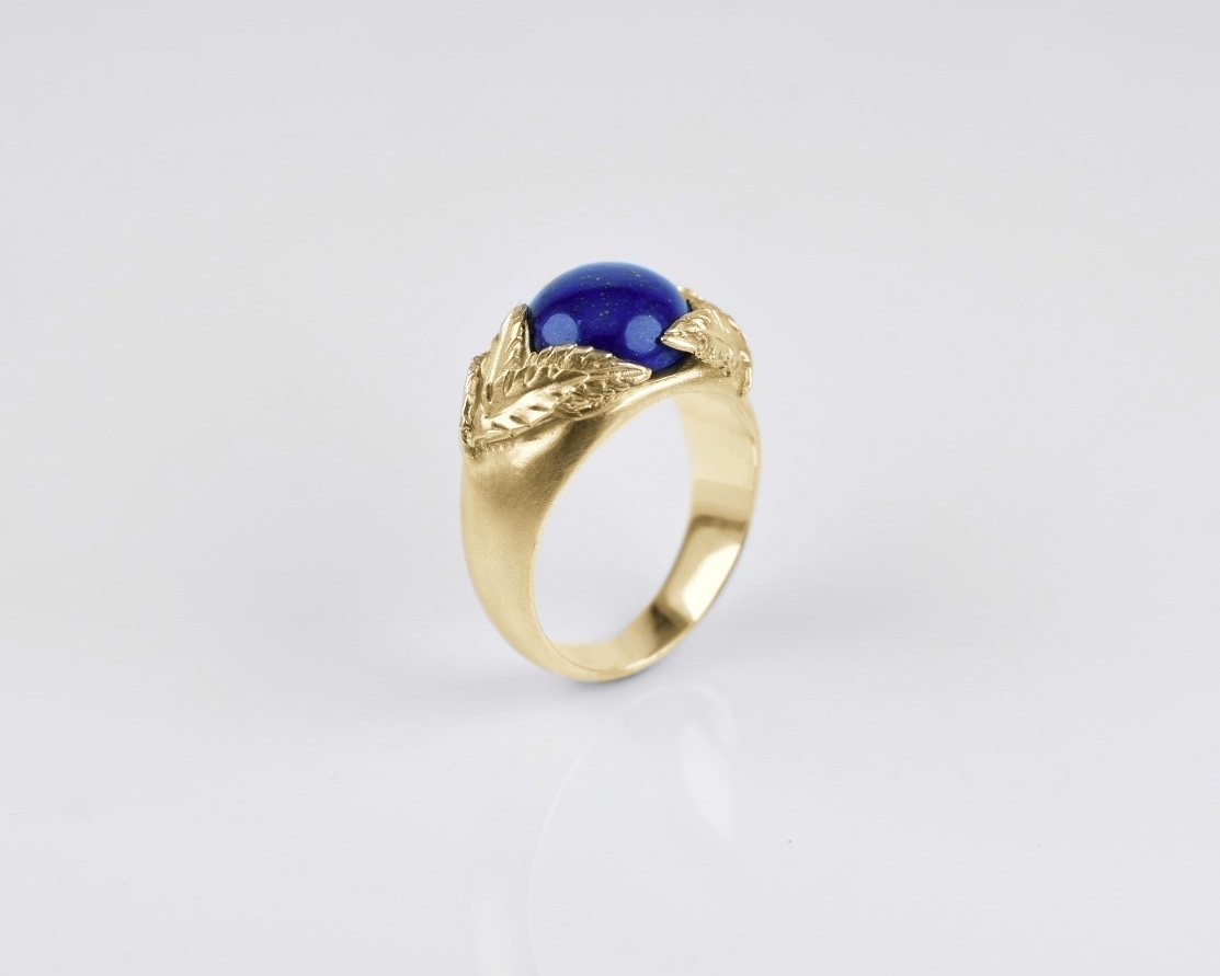 Lapis Signet Ring, Lapis and Yellow Gold