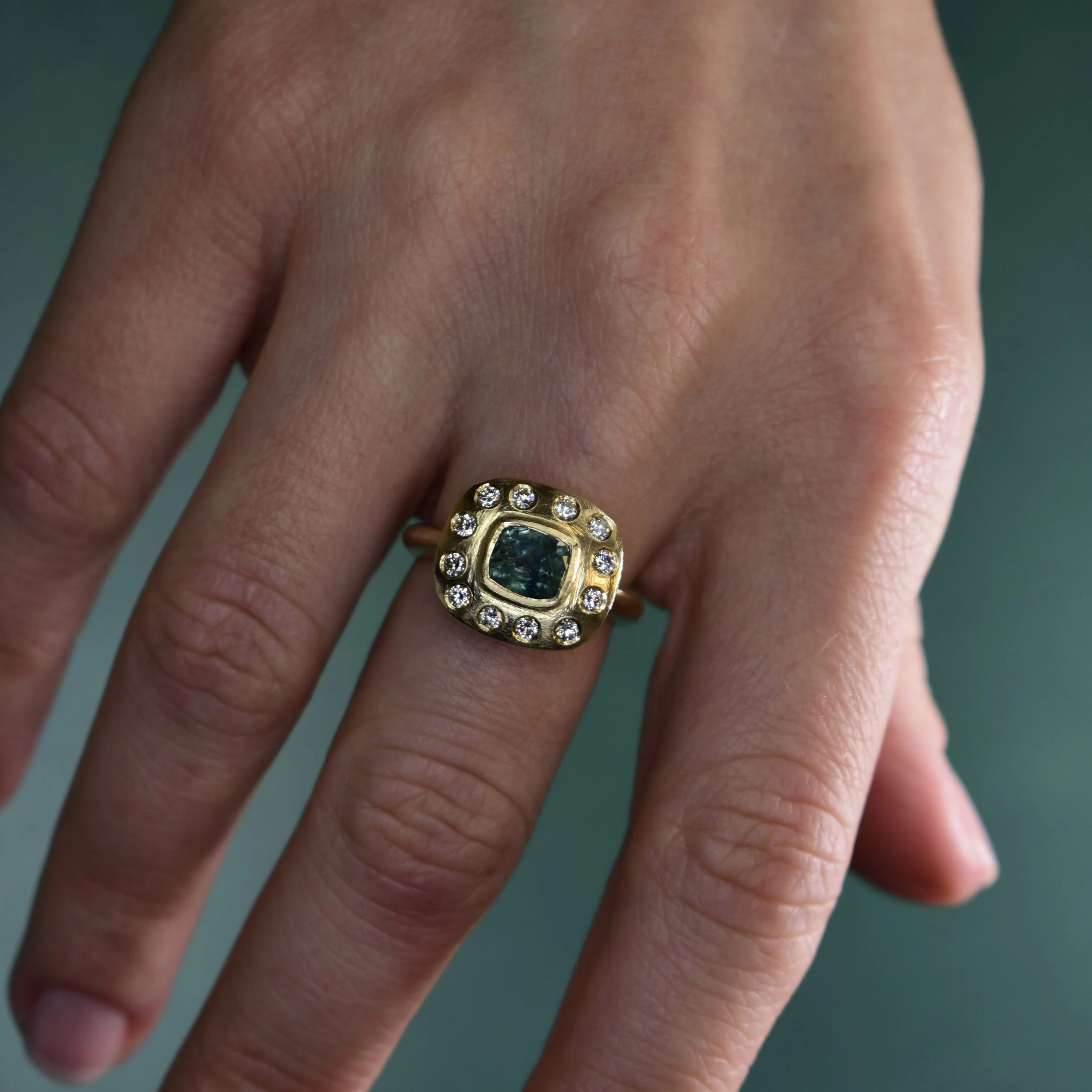 Sapphire and Diamond Nimbus Ring
