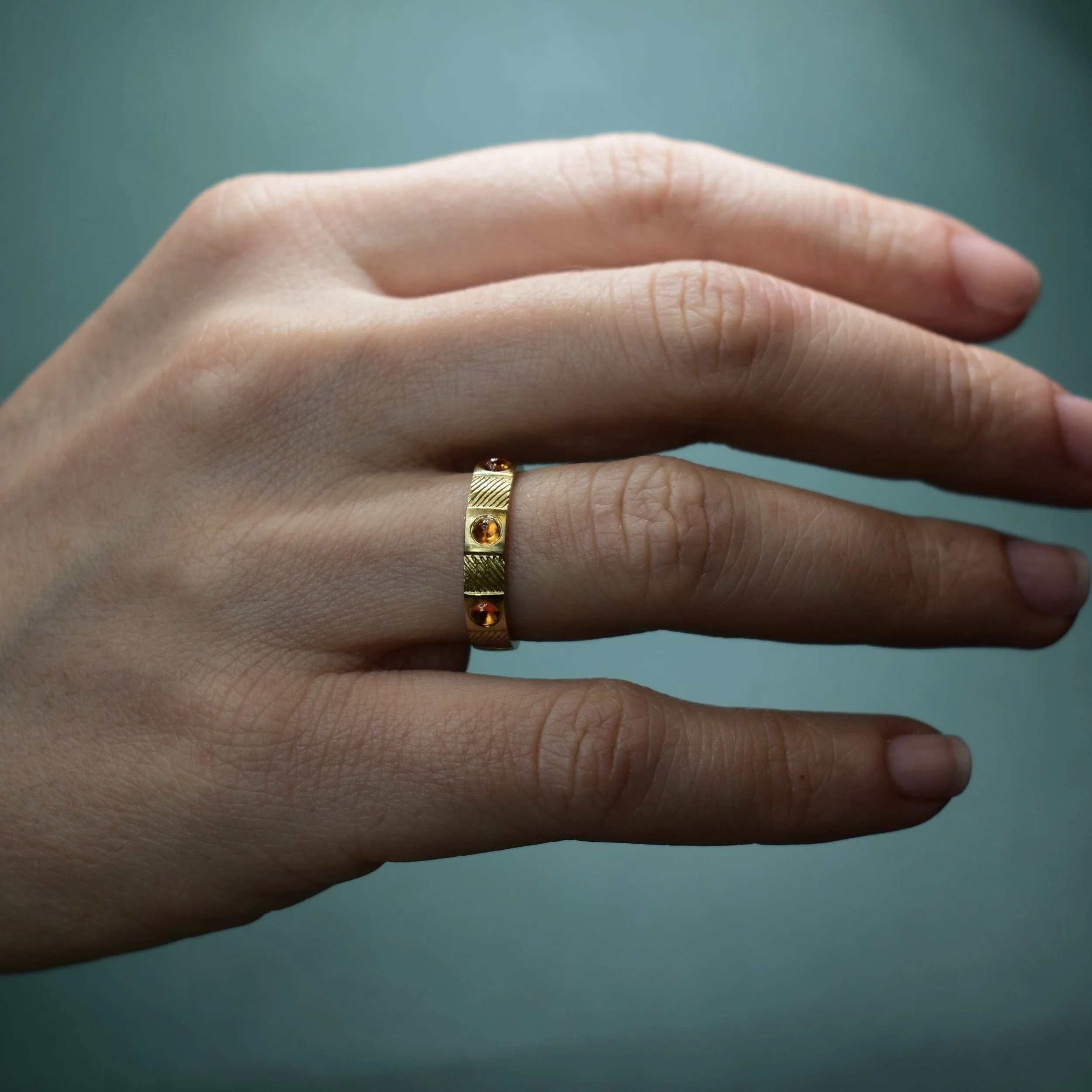 Mandarin Garnet Trove Ring