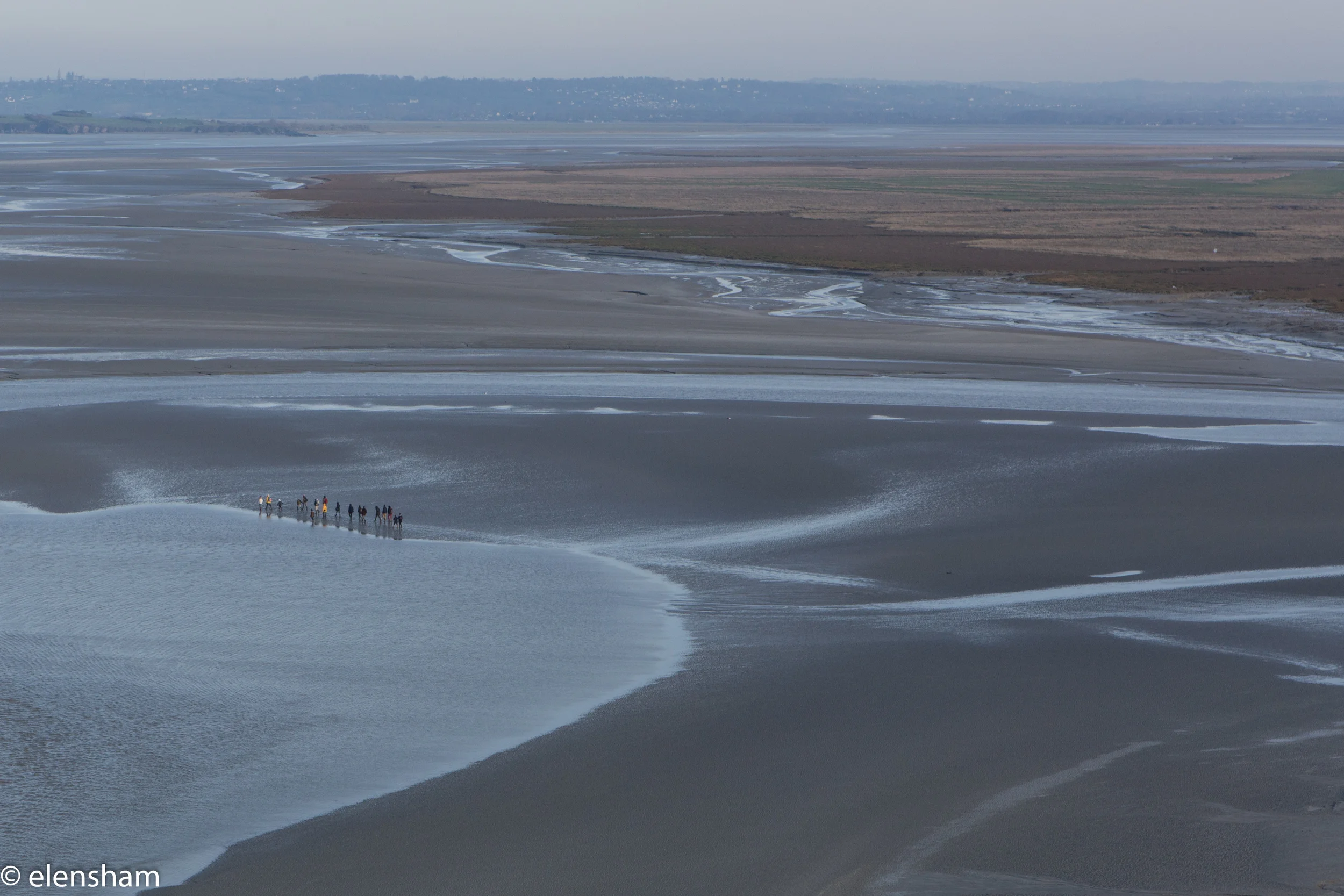 Same group as seen from Mont Saint-Michel.