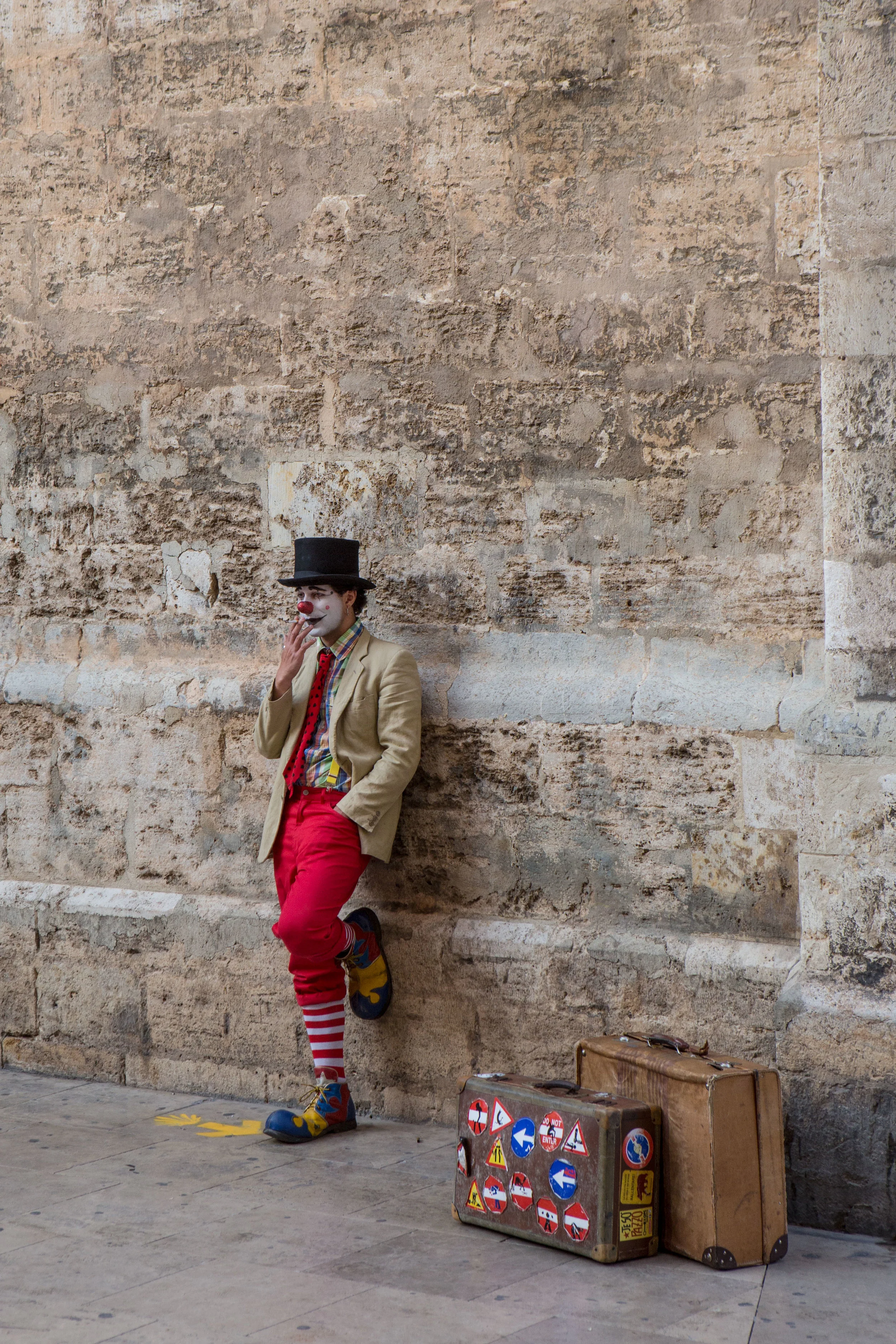 Smoking Clown. Valencia, Spain.
