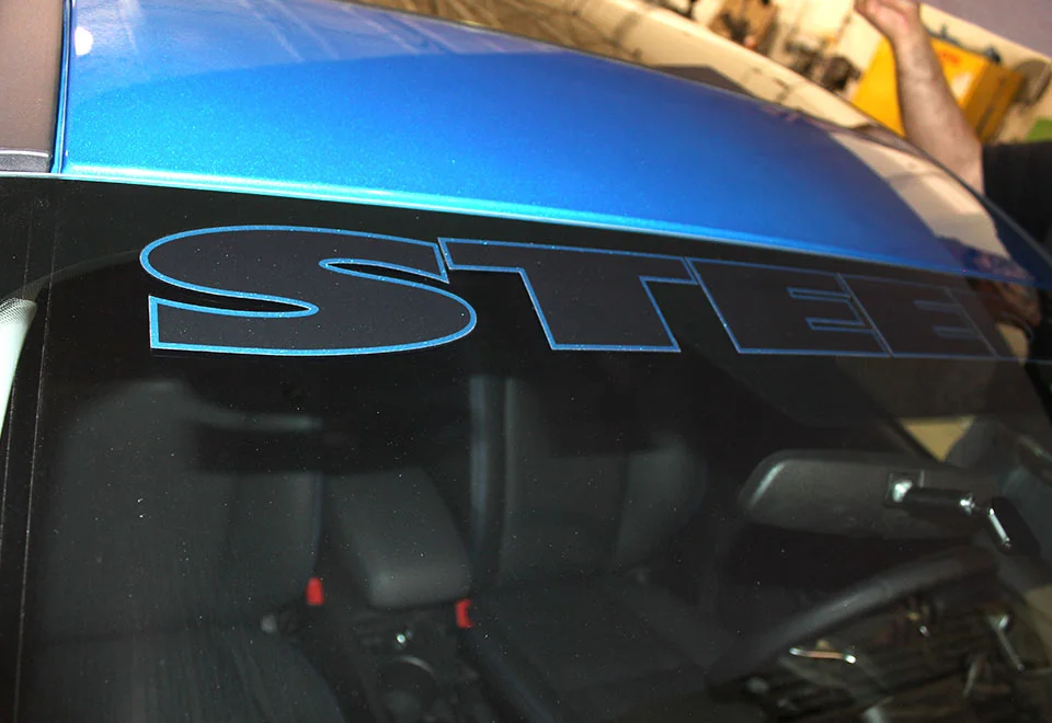 Steeda Trademarked Two-Tone Windshield Banner