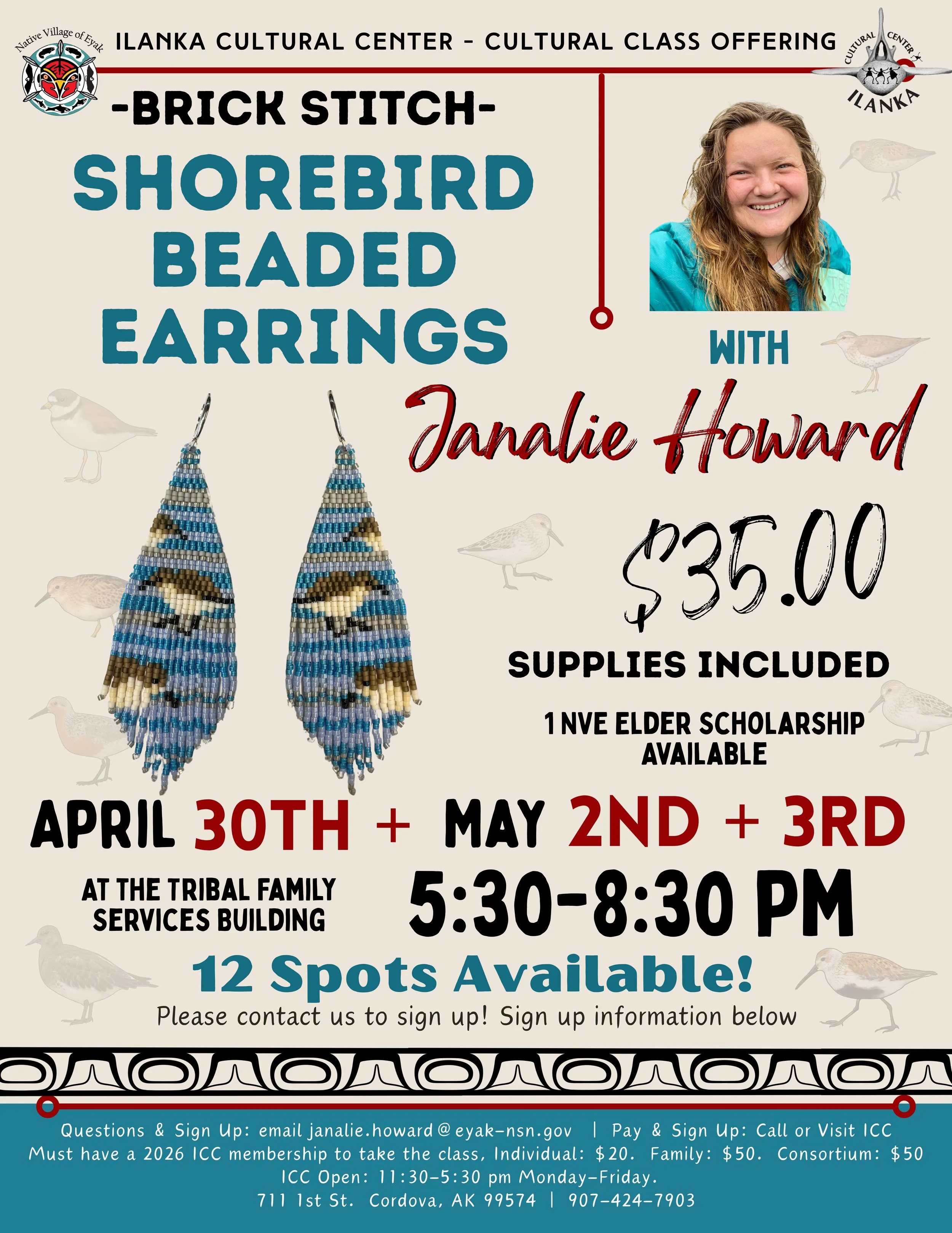 Shorebird Beaded Earring Class with ICC