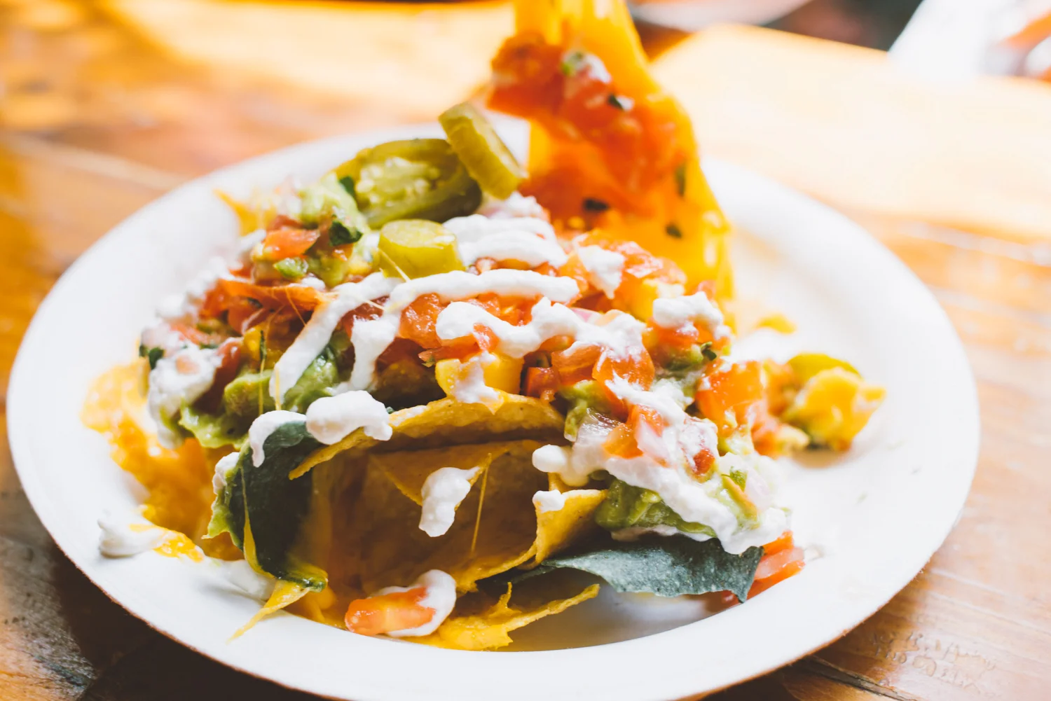 Nachos, Sour Cream and Guacamole