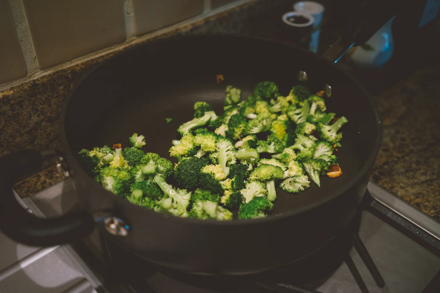 Broccoli heads cut small.