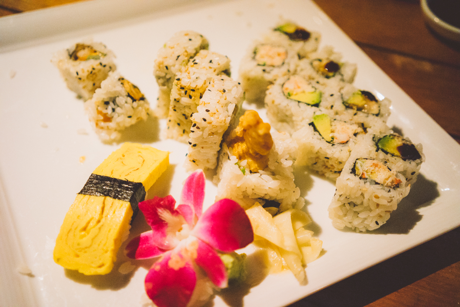 I tried the Tamago (omelette) sushi, I didn't see what all the fuss was about. 