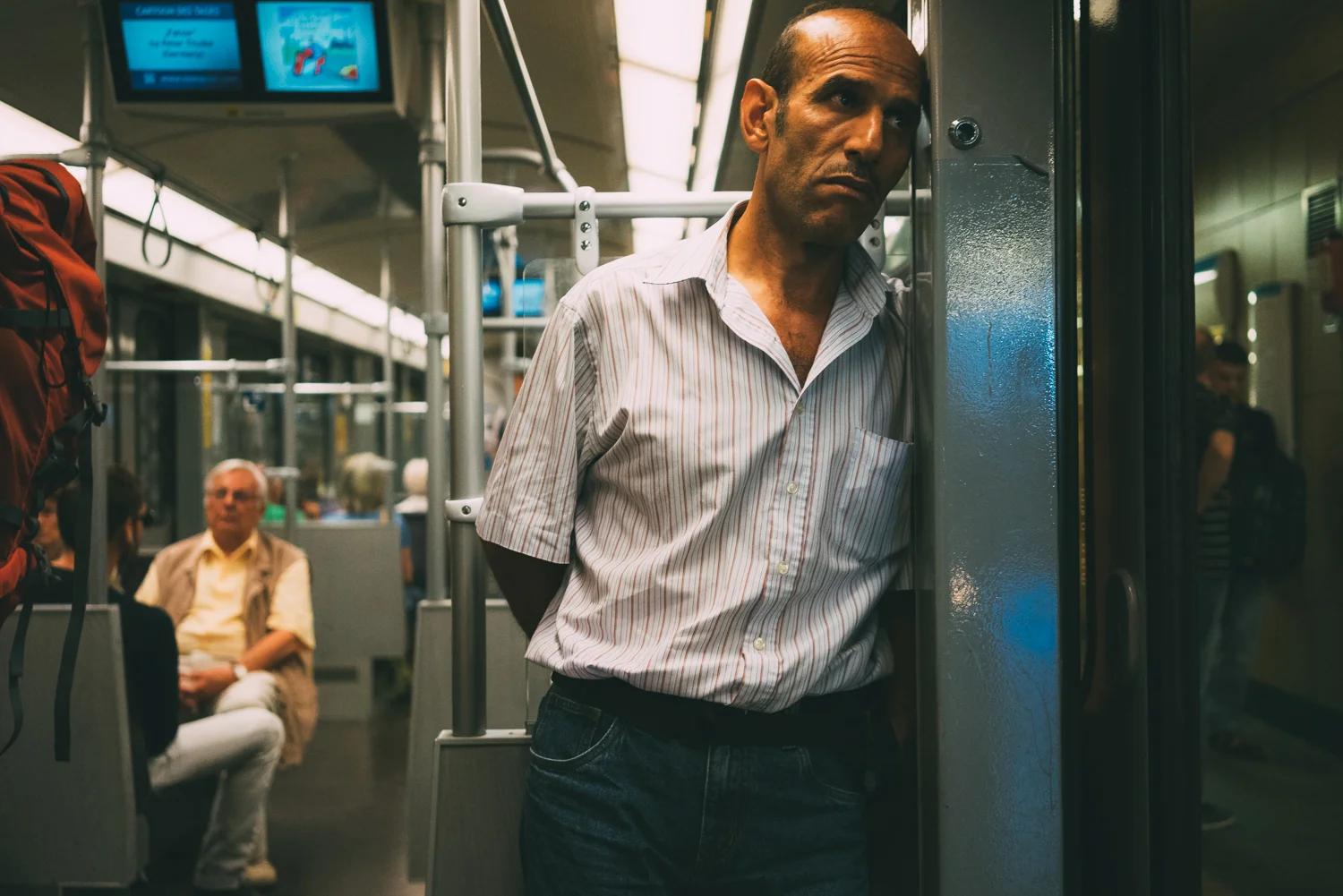 Waiting in the train.