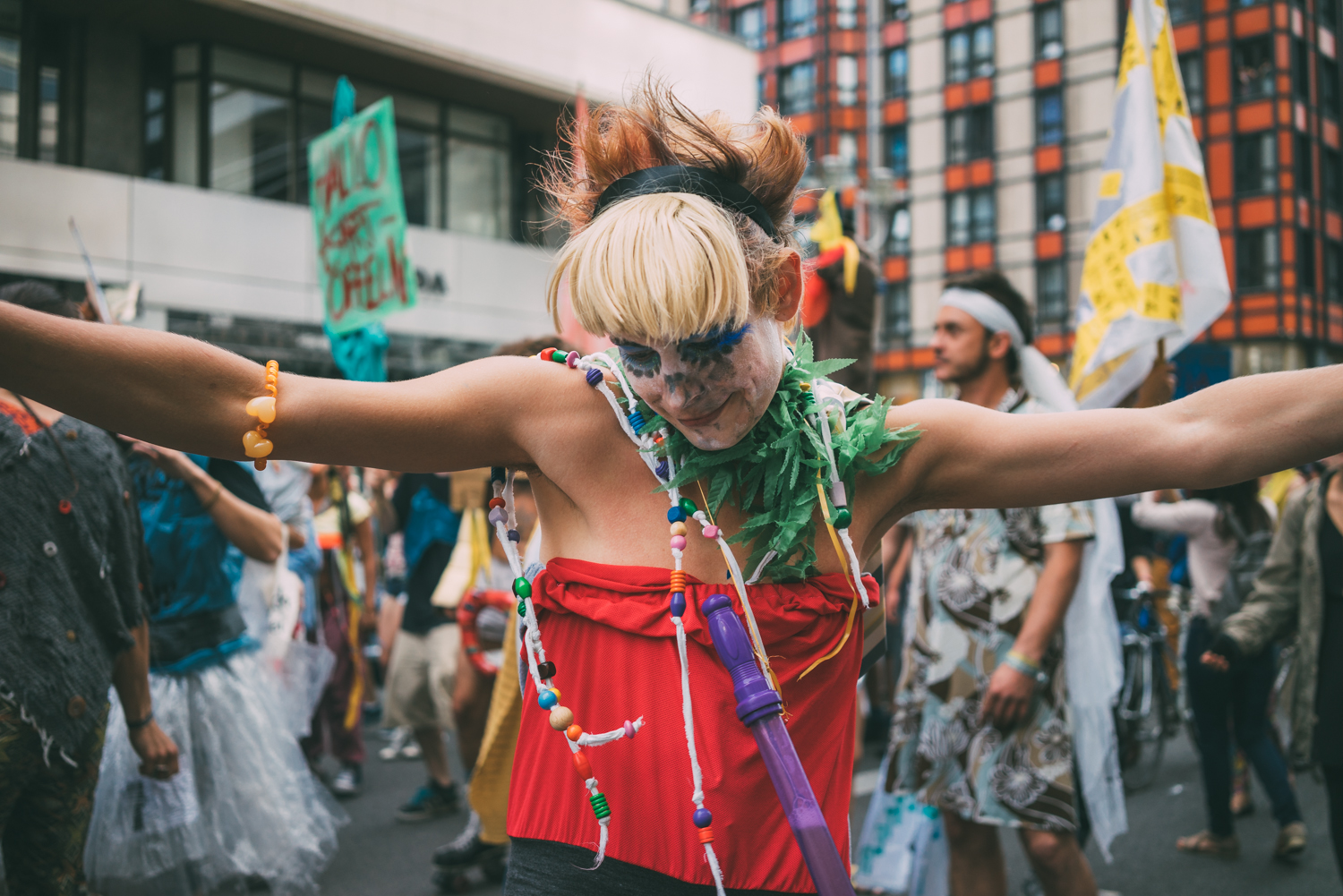 Dancing with a bubble wand around your neck.