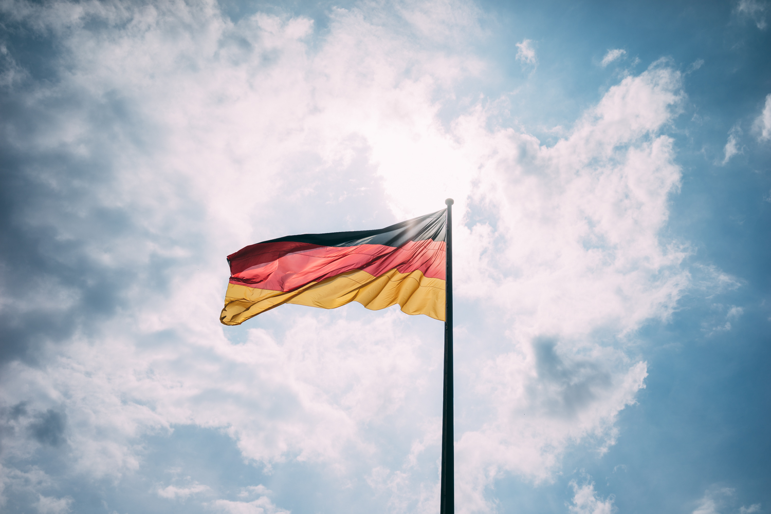 German flag flying proud