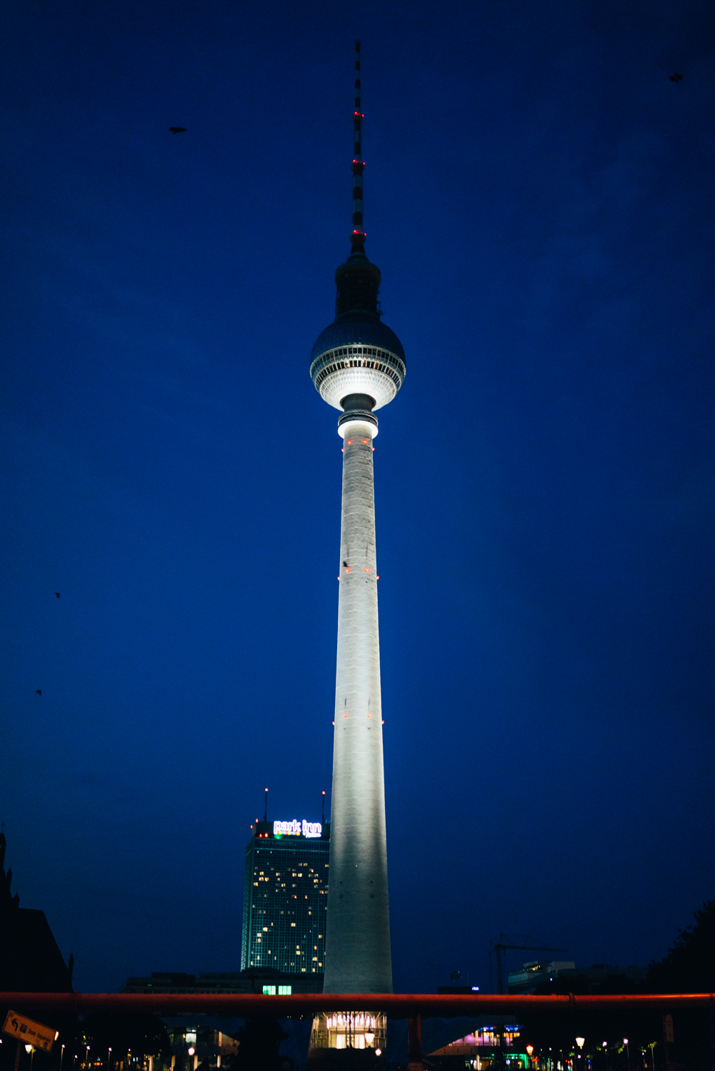 TV tower at night