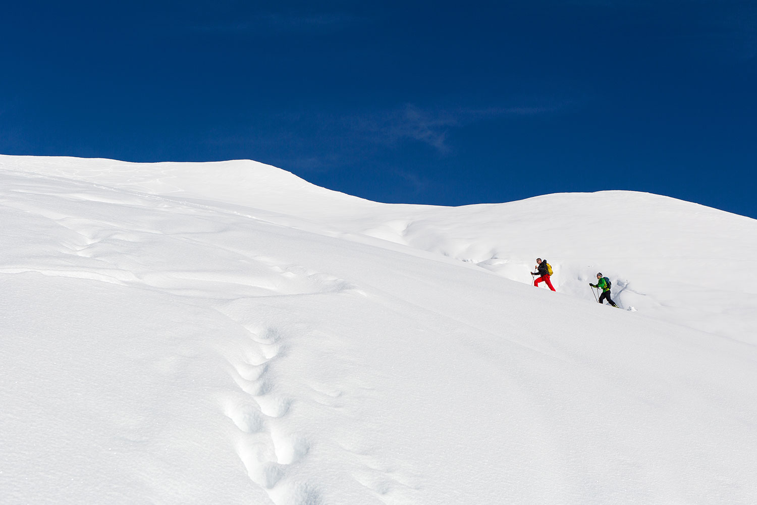 Tom G and Oliver C touring up to Tete de Balme.