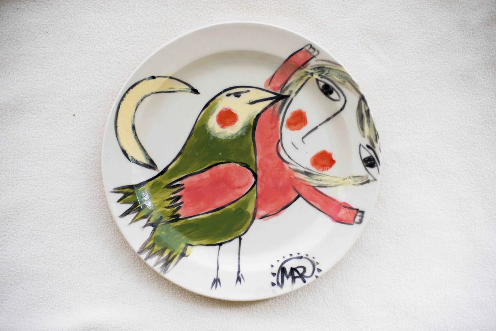 Bird and moon - Bread and butter plate