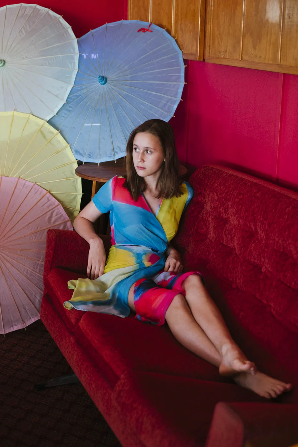 Wrap dress - Blue Birds at Night