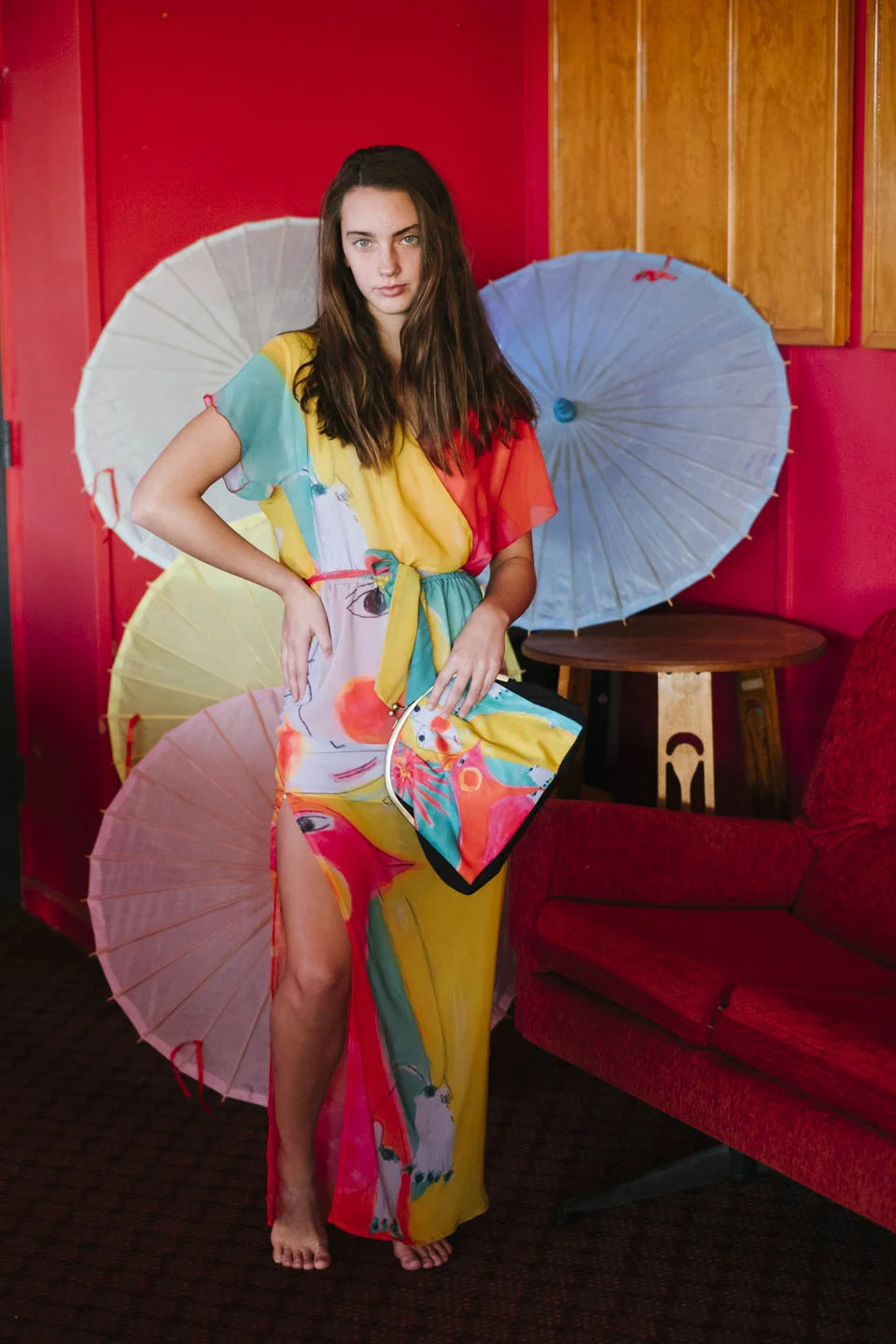 Long V-Neck dress - Lucy and the Lily of the Valley