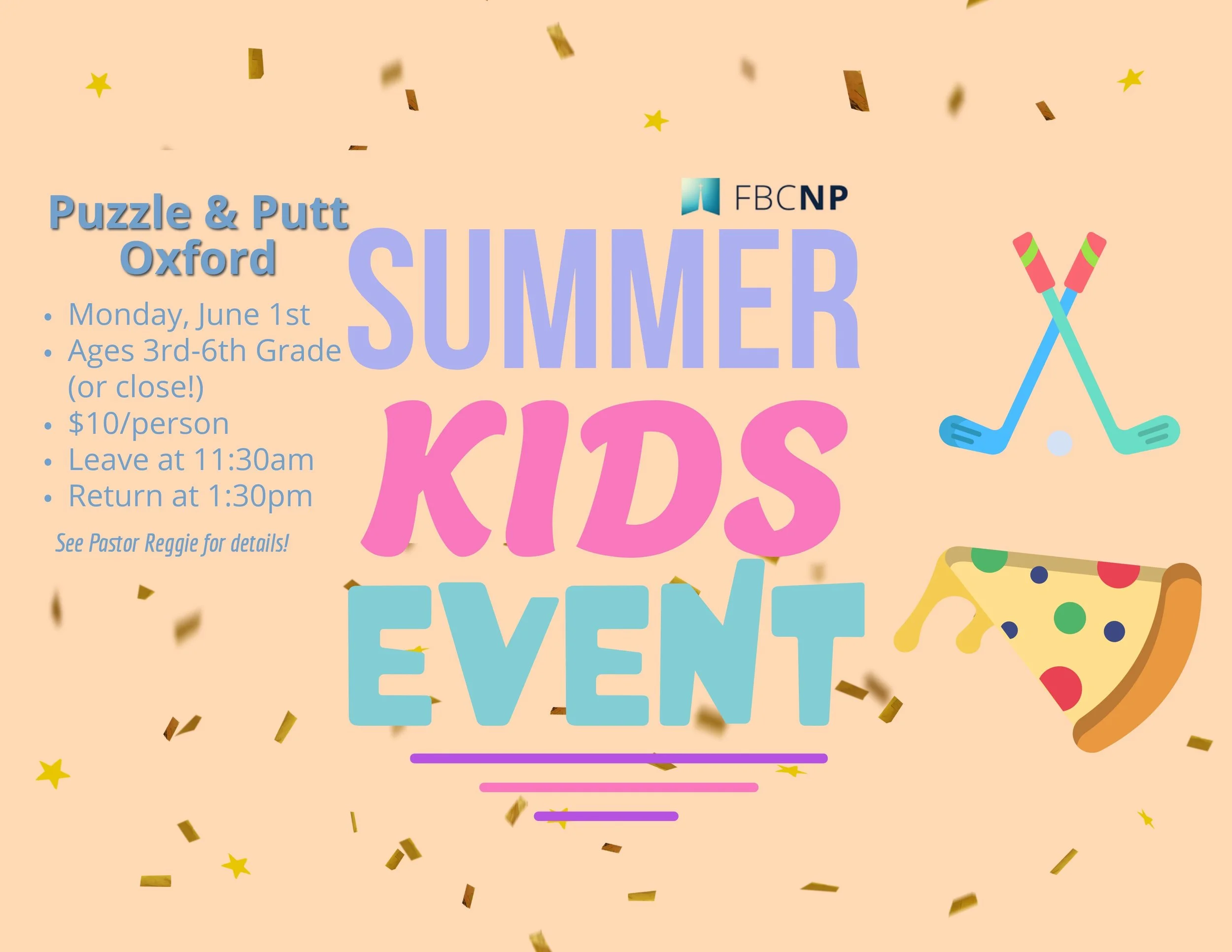 Summer Kids Event #1: Putt-Putt!