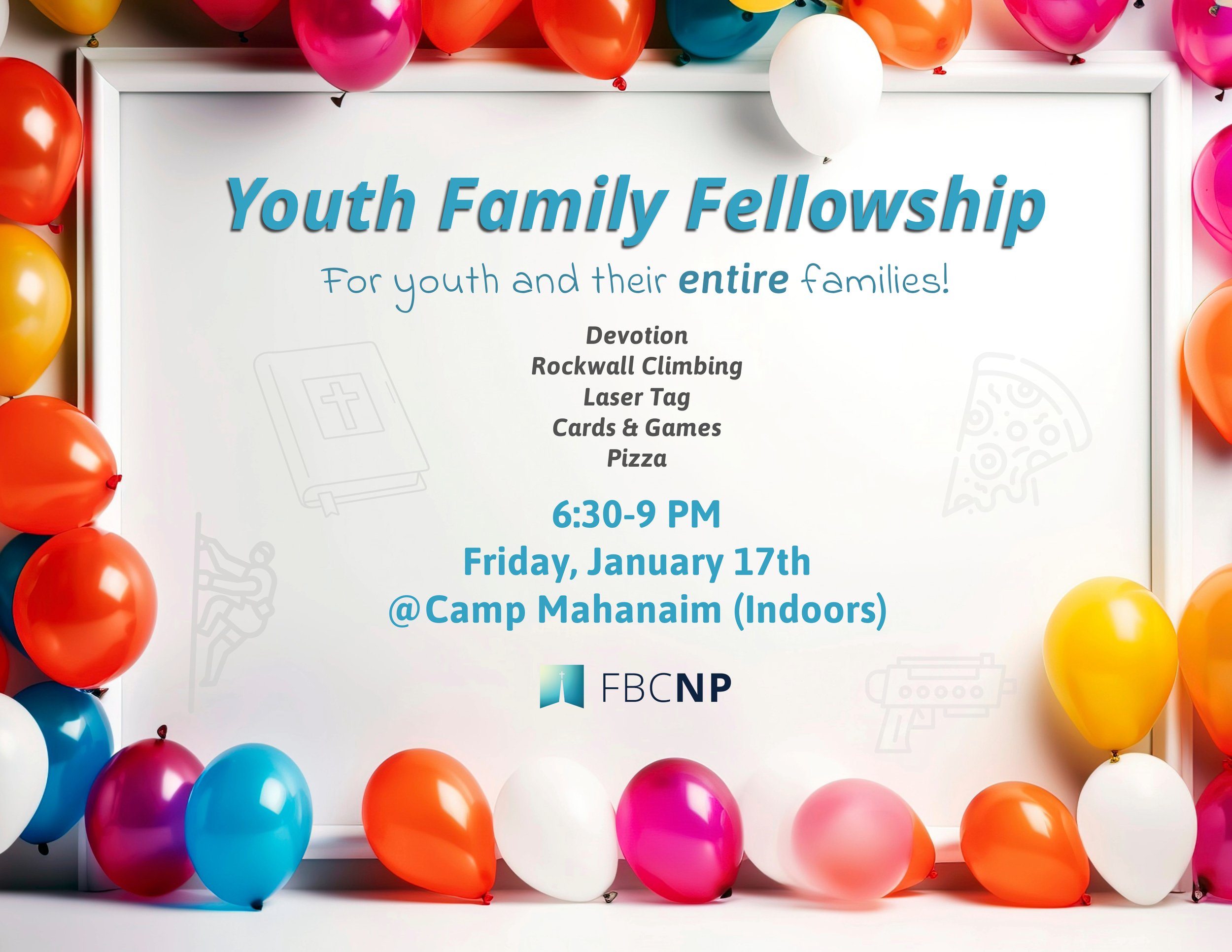Youth Family Fellowship - Camp Mahanaim (Indoors)
