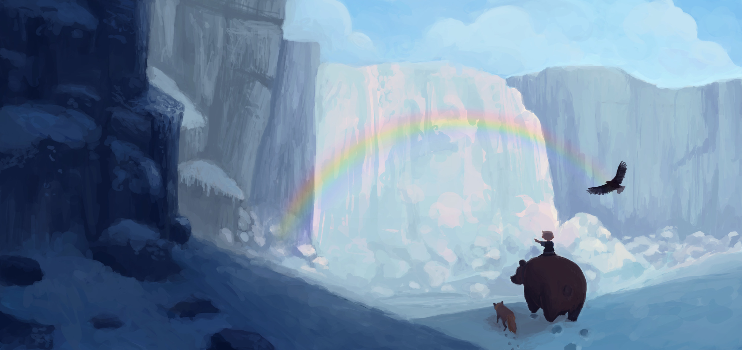 Odd &amp; the Frost Giants - "At the Waterfall" - Concept Sketch