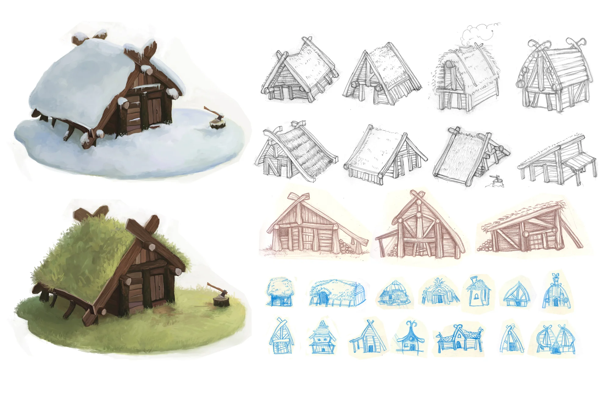 Odd & the Frost Giants - House Sketches - Odd's Cabin
