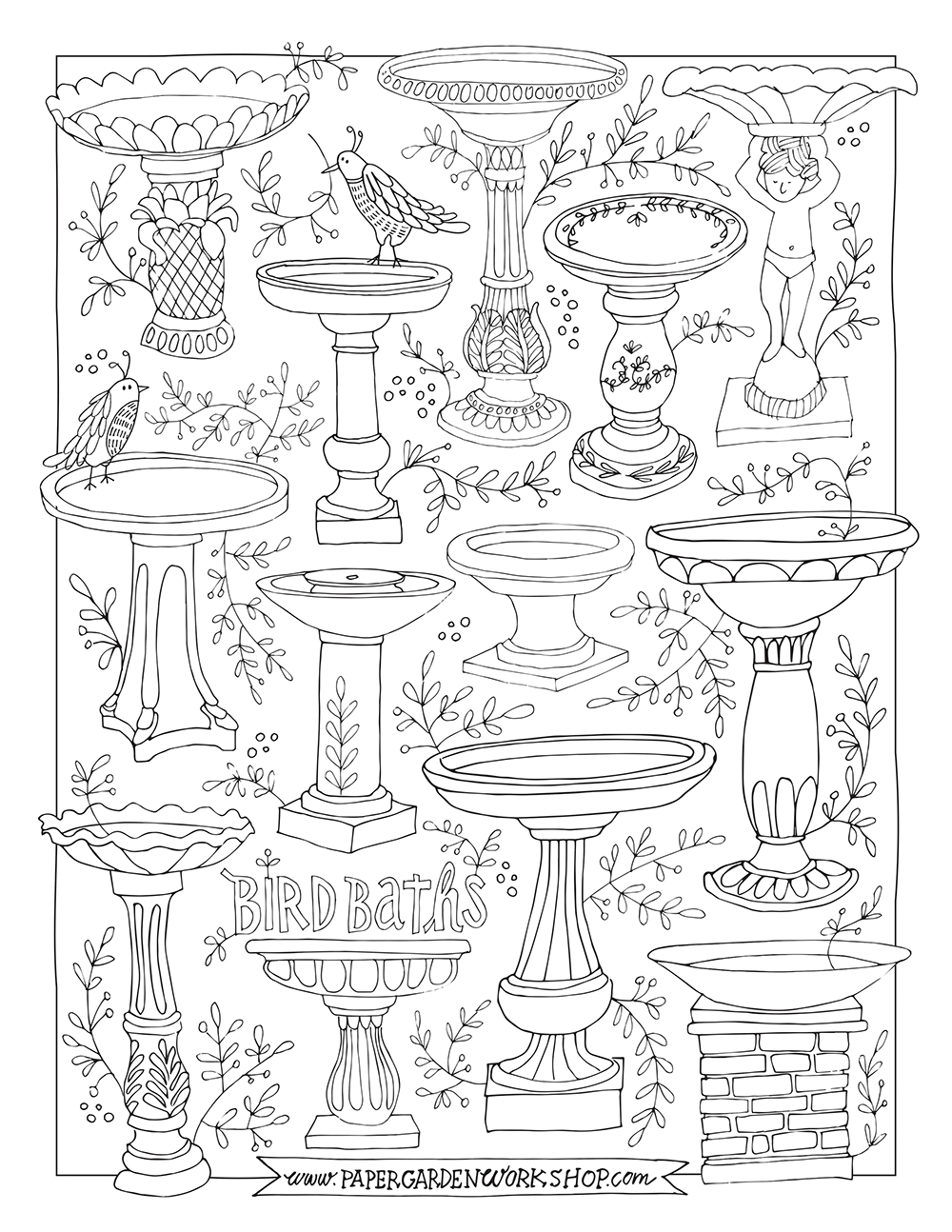 4500 Top Bird Bath Coloring Pages For Free