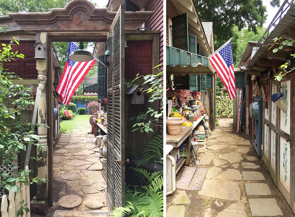 A funky, functional side yard in Memphis, Tennessee