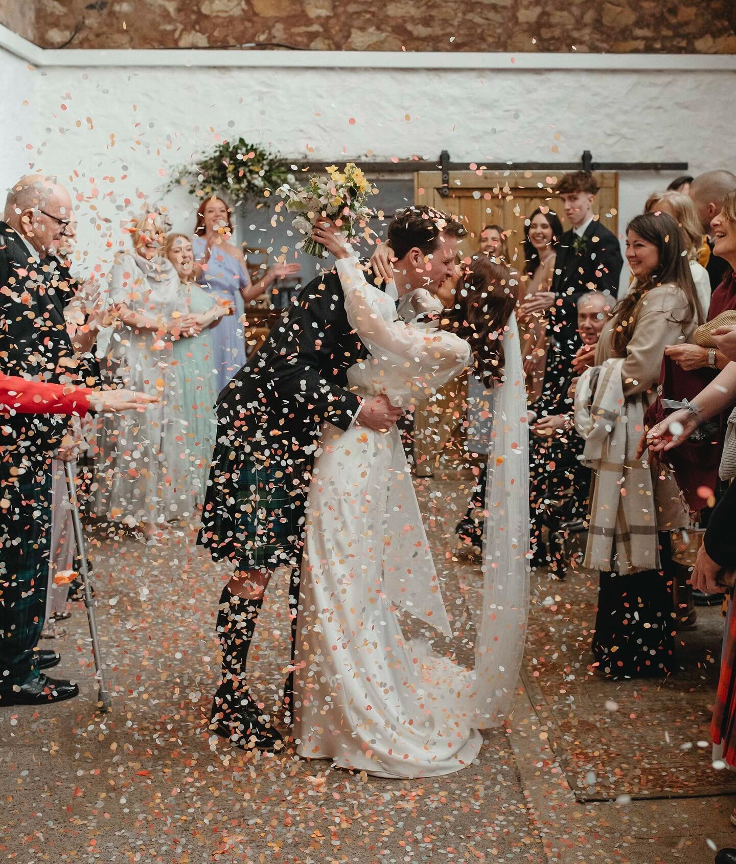 Confetti magic with Sarah &amp; Robbie @thecowshedcrail 🎉✨
.
.
.
#weddingphotography #glasgowweddingphotographer #cowshedcrail #edinburghweddingphotographer #weddingtrends #wedphotoinspiration #creativebride  #springwedding #scottishweddingphotograp