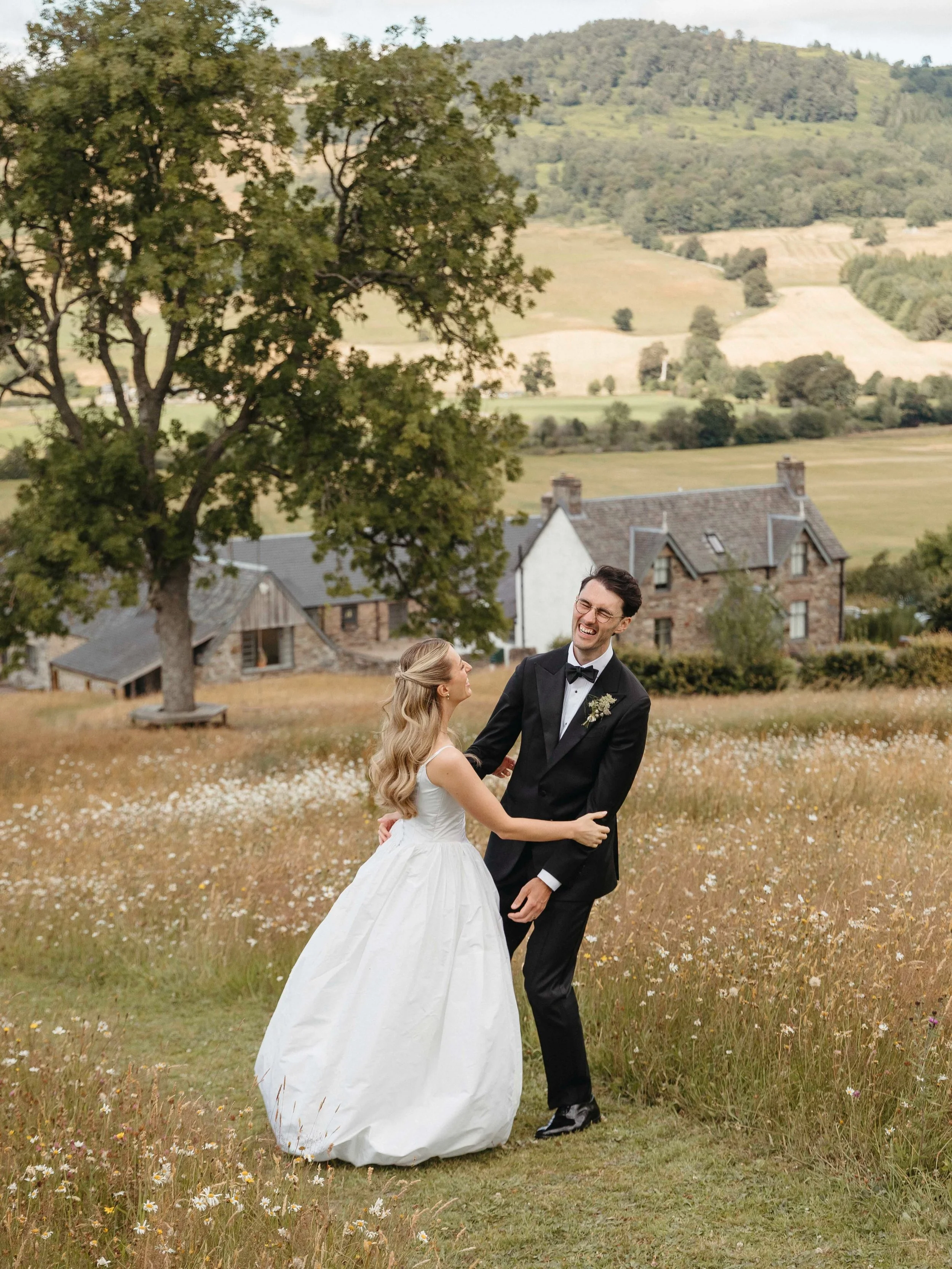 Moments and memories from a beautiful summer&rsquo;s day at @ballintaggart with Kirsty &amp; Carwyn. Such a wonderful celebration, with gorgeous florals and styling by @verbenaflowers.studio and the most amazing custom wedding dress by @flossyanddoss