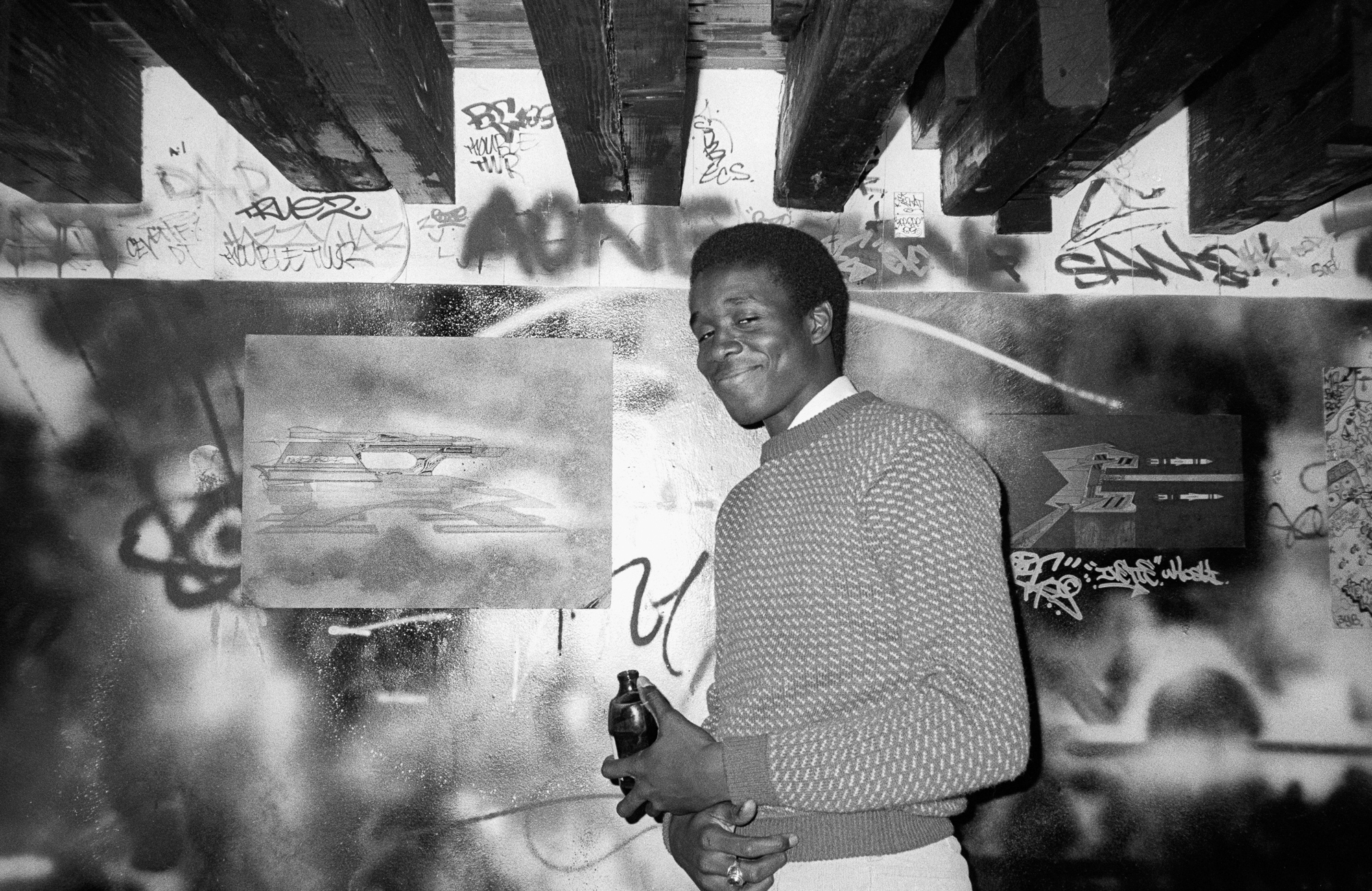 Street artist Kool Koor at Fashion Moda. (1982)