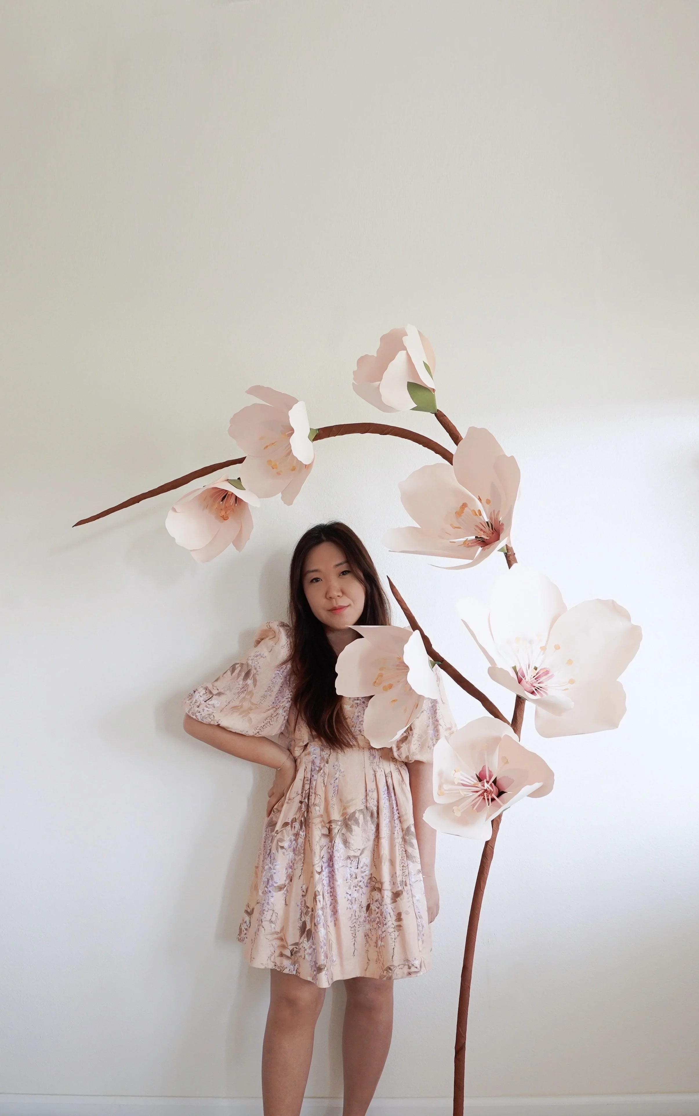 DIY Giant Paper Cherry Blossom Backdrop Tutorial