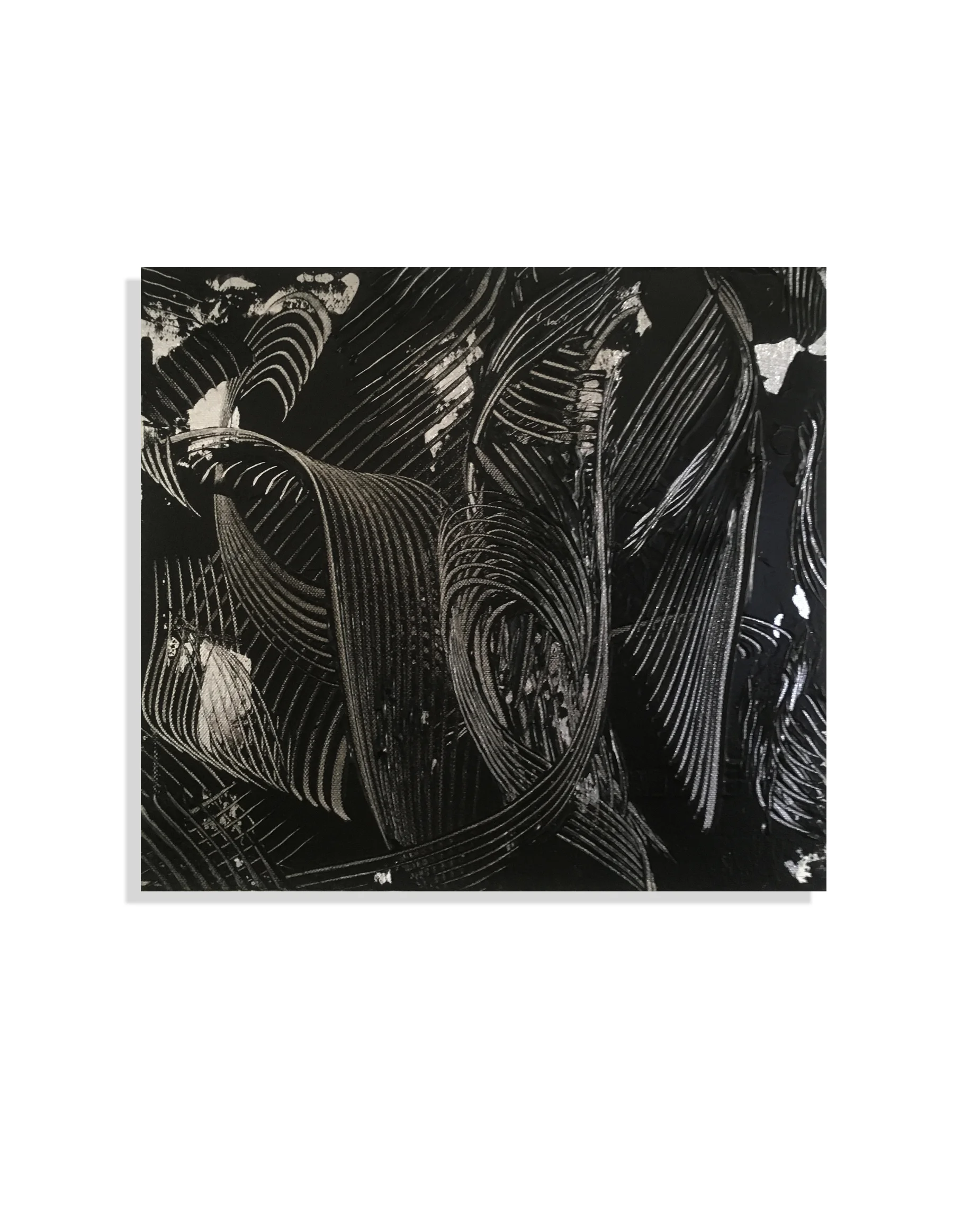 12X12 INCHES ACRYLIC ON SILVER LEAF