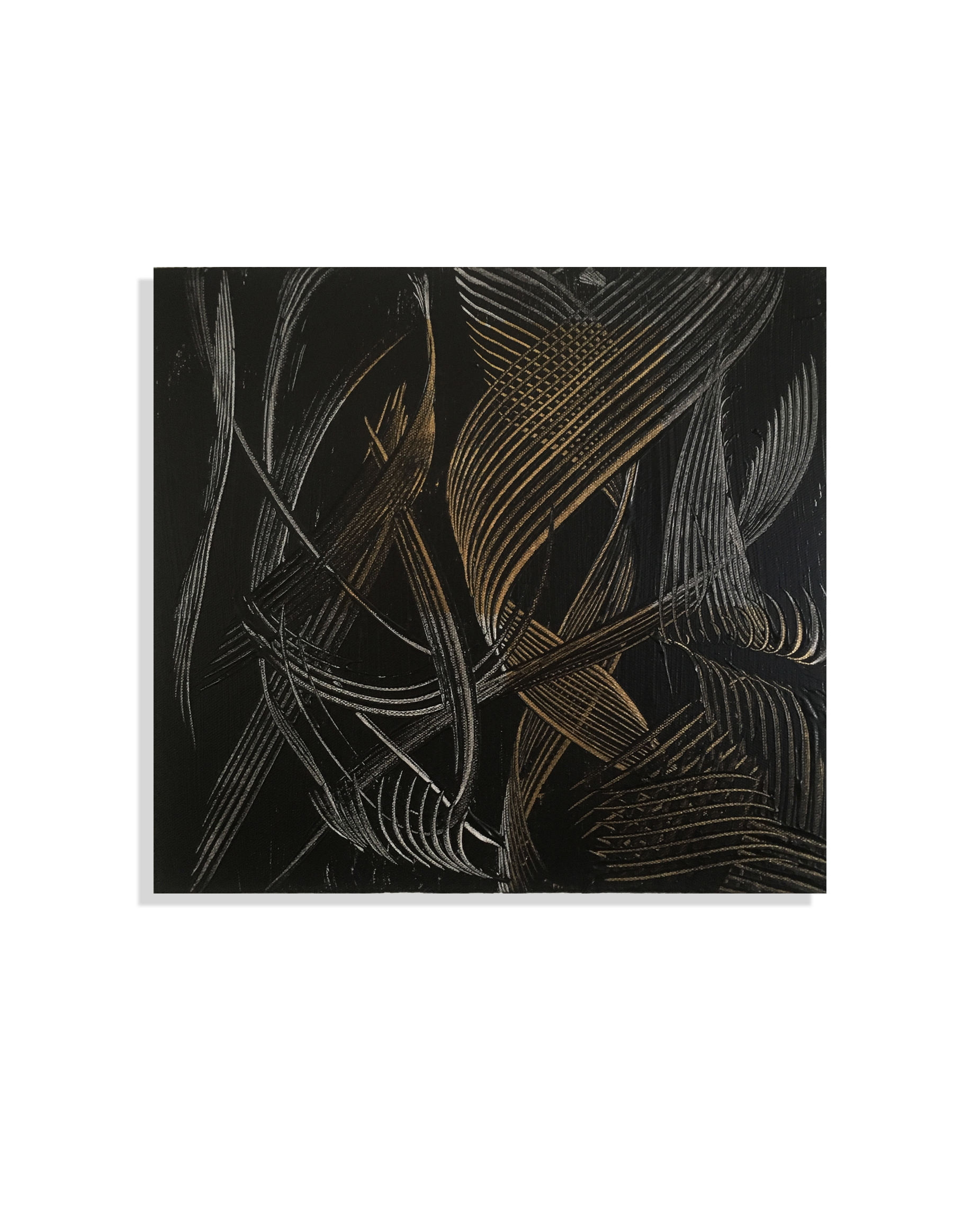 12X12 INCHES ACRYLIC ON GOLD LEAF