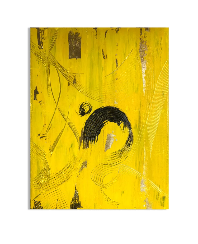 24 X 18 INCHES GOLD LEAF / ACRYLIC ON CANVAS