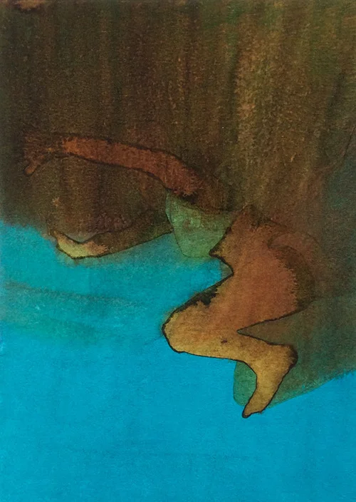 Detail of Four Studies I 2015 , ink on board, 18 x 1 3 cm