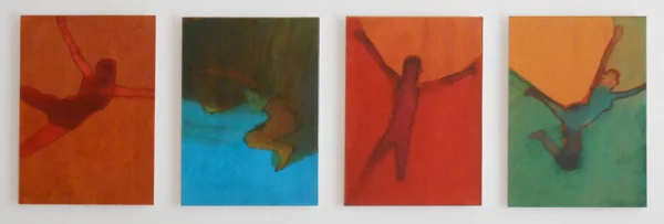 Four Studies I 2015 , ink on board, 18 x 1 3 cm