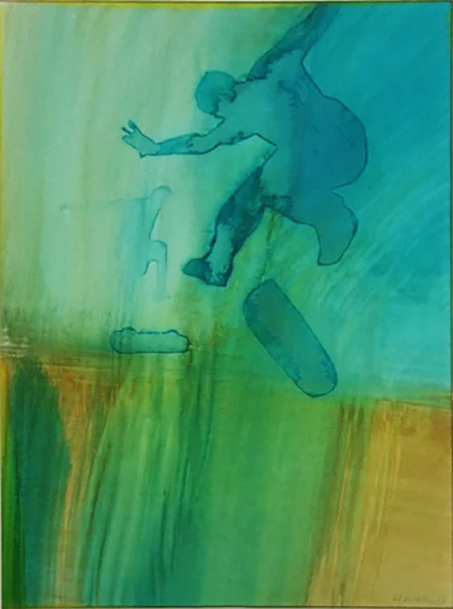 Flight III 2015, ink on board, 24 x 18 cm